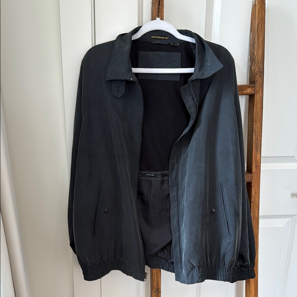 Bugatchi Men's Black Water Repellent Silk Jacket